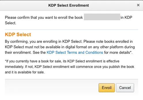 amazon kdp select enroolment